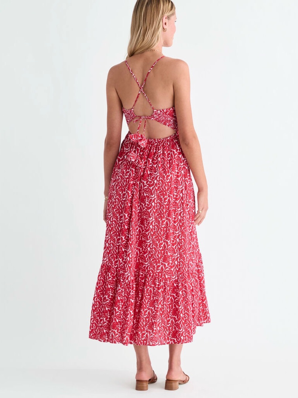 Vineyard Vines Red and White Floral Maxi Dress - Picture 2 of 7